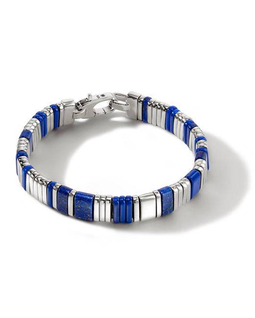 John Hardy Blue Colorblock Bracelet In Sterling Silver, Medium for men