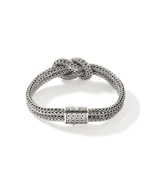 John Hardy Metallic Love Knot 3.5mm-5mm Bracelet In Sterling Silver for men
