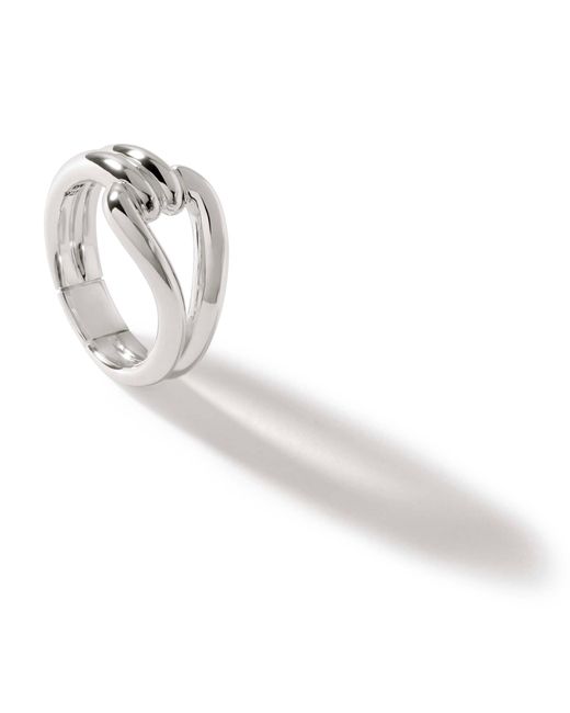 John Hardy White Surf Link Ring In Sterling Silver for men