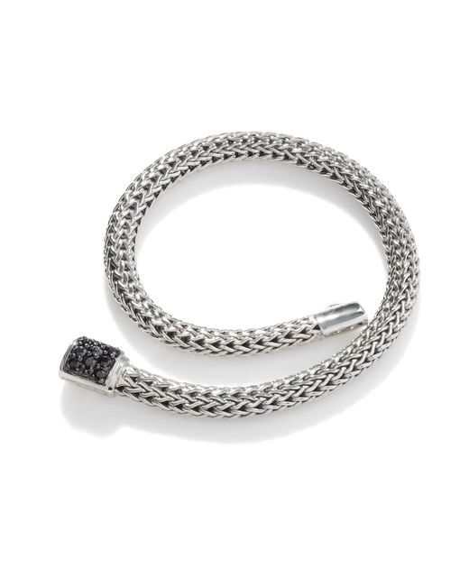 John Hardy Metallic Classic Chain 5mm Pavé Bracelet In Sterling Silver