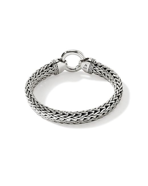 John Hardy Metallic Flat Chain Bracelet, 11mm In Sterling Silver, Large for men