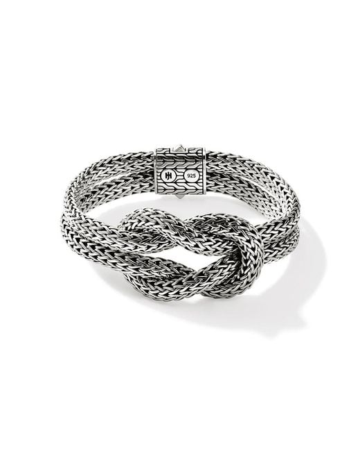 John Hardy Metallic Love Knot 6.5mm Bracelet In Sterling Silver for men
