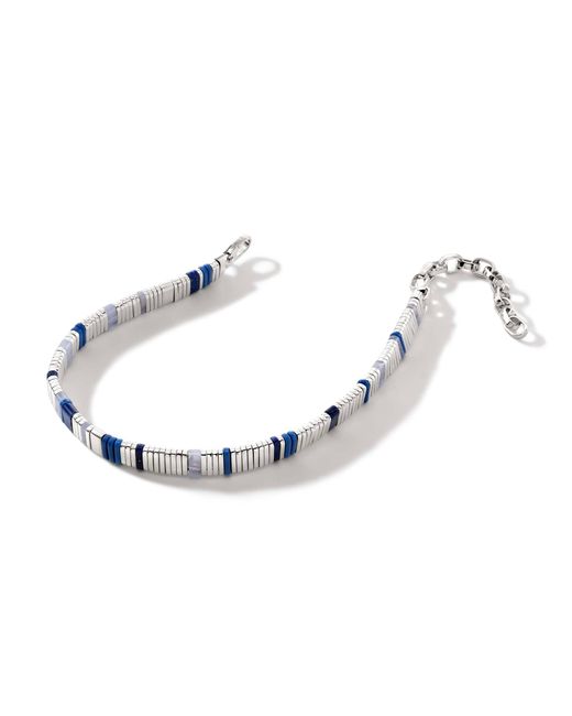 John Hardy Blue Colorblock Choker Necklace In Sterling Silver for men