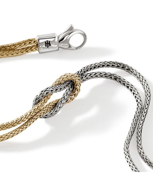 John Hardy Metallic Love Knot Bracelet In Sterling Silver & 14k Gold