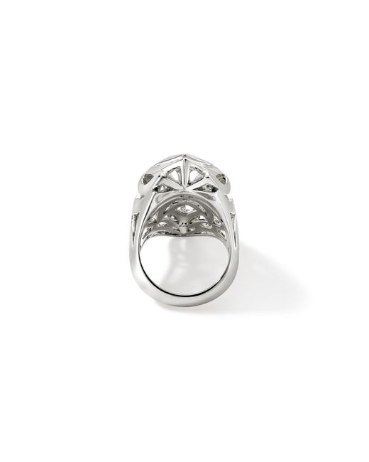 John Hardy White Naga Saddle Ring In Sterling Silver for men