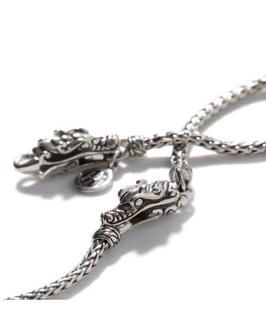 John Hardy Metallic Legends Naga 2.5mm Station Bracelet In Sterling Silver for men