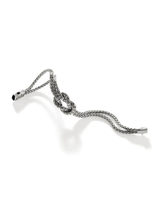 John Hardy Metallic Love Knot 3.5mm Bracelet In Sterling Silver for men