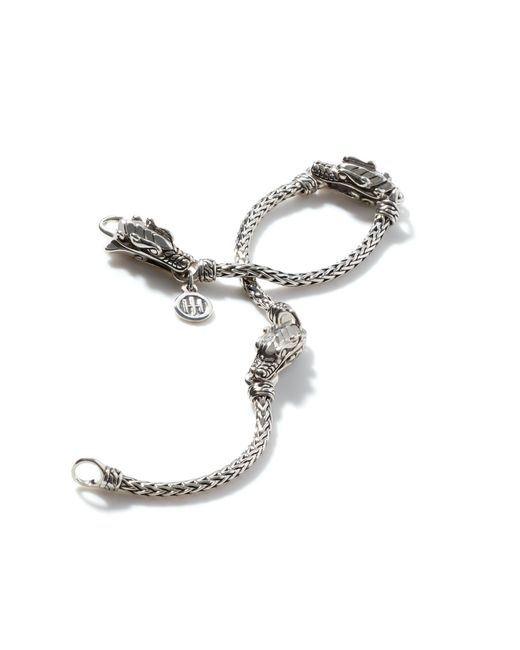 John Hardy Metallic Legends Naga 2.5mm Station Bracelet In Sterling Silver for men