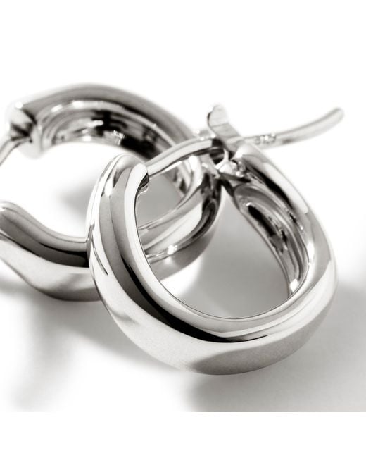John Hardy White Surf Huggie Earrings, 12Mm