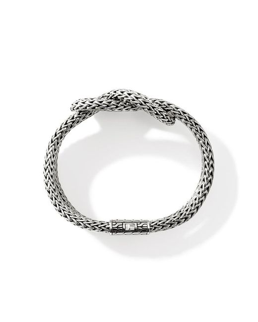 John Hardy Metallic Love Knot 6.5mm Bracelet In Sterling Silver for men