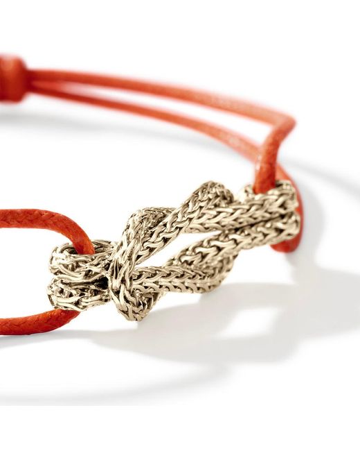 John Hardy Brown Love Knot Cord Bracelet In Cotton Cord for men