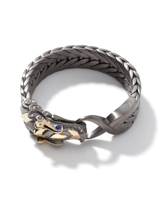 John Hardy Metallic Legends Naga Bracelet In Sterling Silver/18k Gold for men