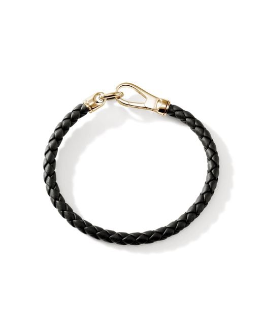 John Hardy Black Leather Bracelet, 5Mm for men