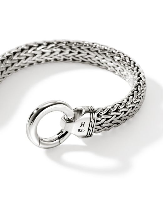 John Hardy Metallic Flat Chain Bracelet, 11mm In Sterling Silver, Large for men