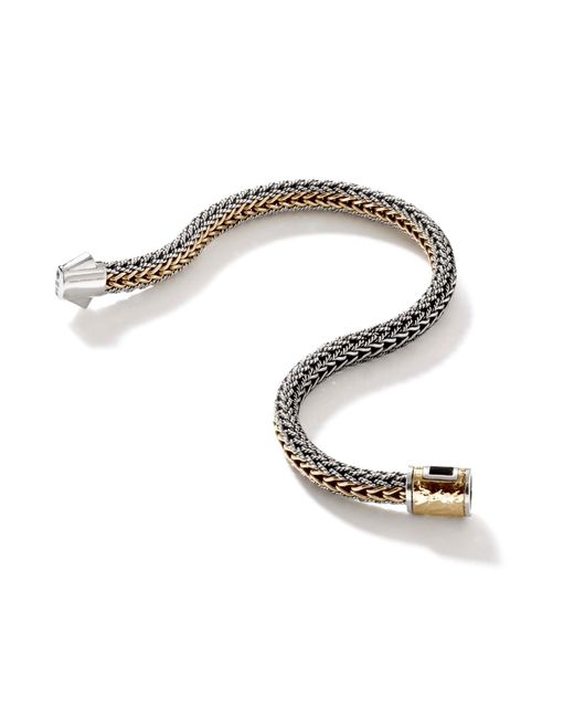 John Hardy Metallic Classic Chain 7mm Reversible Bracelet In Sterling Silver/18k Gold for men