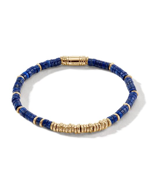 John Hardy Blue Heishi 4mm Beaded Bracelet In 14k Gold