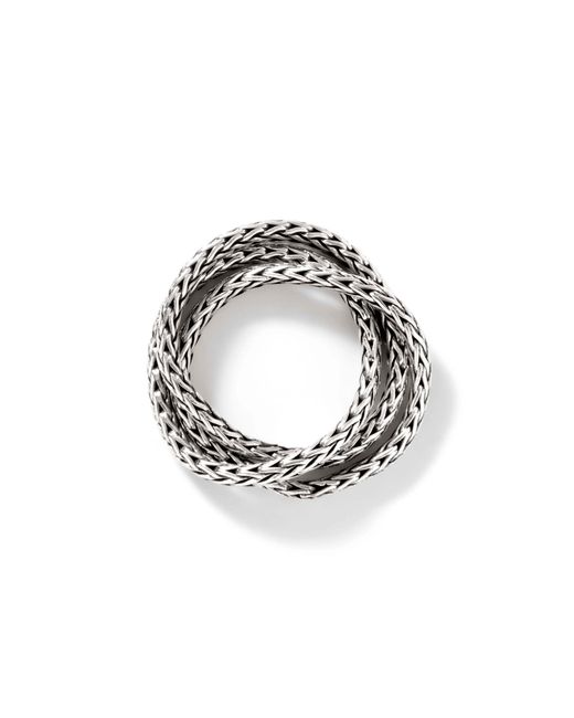 John Hardy Metallic Classic Chain Rolling Ring In Sterling Silver for men