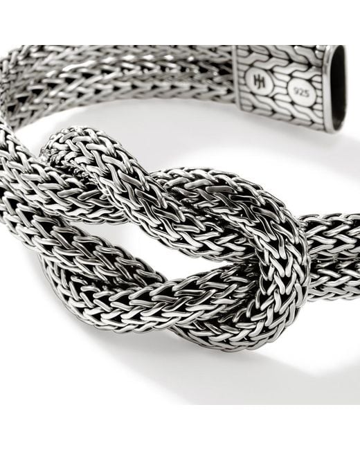 John Hardy Metallic Love Knot 6.5mm Bracelet In Sterling Silver for men