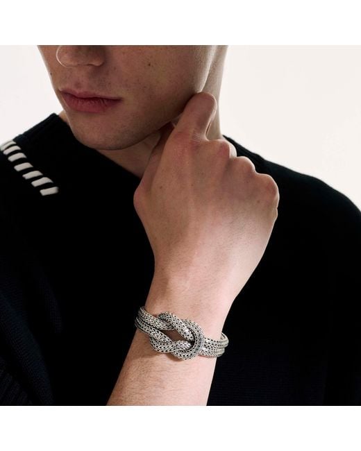 John Hardy Metallic Love Knot 6.5mm Bracelet In Sterling Silver for men