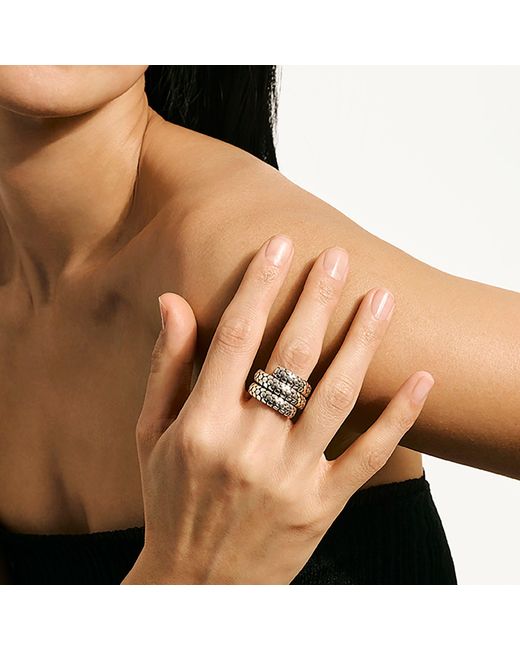 John Hardy White Dot Coil Ring