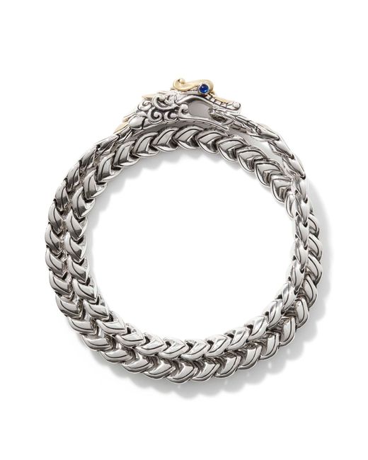 John Hardy Metallic Legends Naga Link Double Wrap Bracelet In Sterling Silver/18k Gold