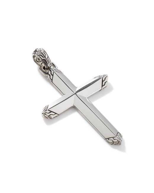 John Hardy White Cross Pendant In Sterling Silver for men