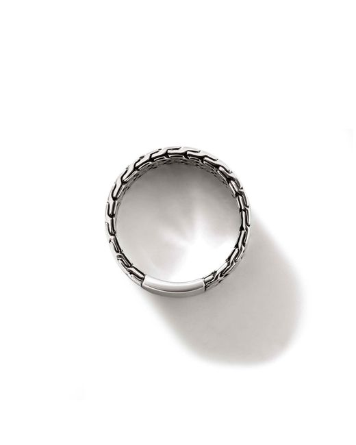 John Hardy Metallic Curb Link Band Ring In Sterling Silver for men