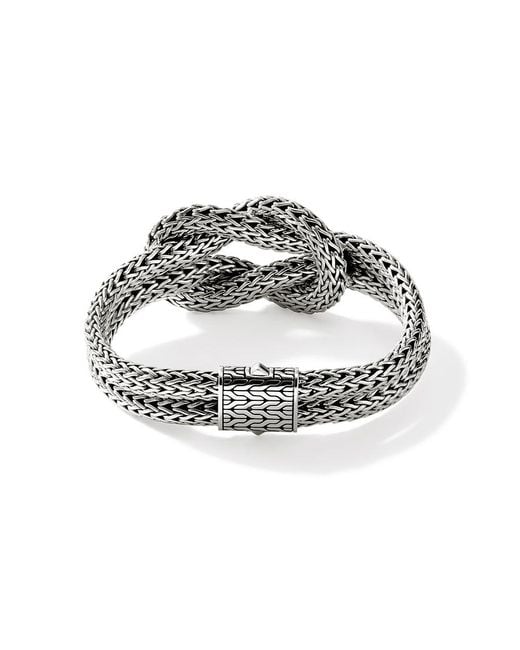 John Hardy Metallic Love Knot 6.5mm Bracelet In Sterling Silver for men