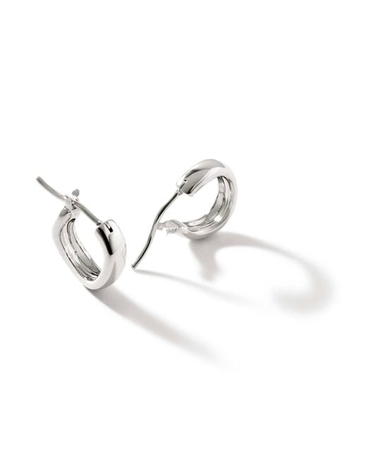 John Hardy White Surf Huggie Earrings, 12Mm