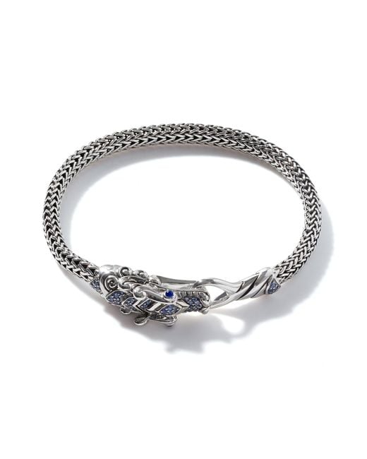 John Hardy Metallic Legends Naga 5mm Station Bracelet In Sterling Silver for men