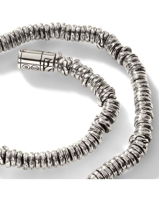 John Hardy Metallic Heishi Beaded Bracelet In Sterling Silver for men
