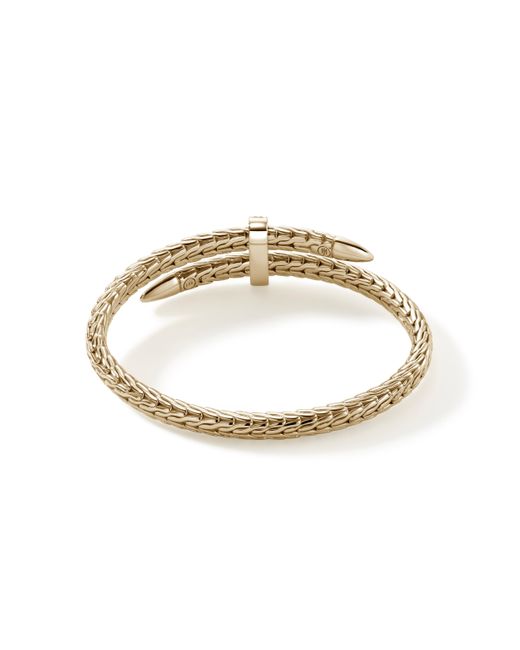 John Hardy Metallic Spear Pavé Flex Cuff Bracelet In 14k Gold for men