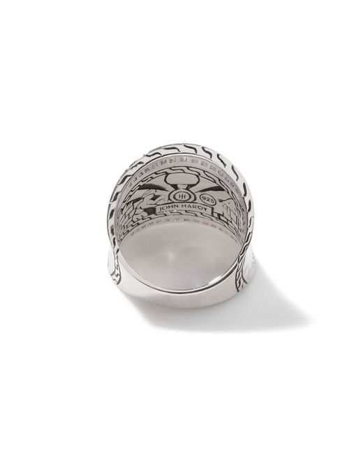 John Hardy White Palu Pavé Saddle Ring In Sterling Silver