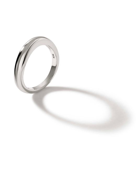 John Hardy Metallic Surf 3.8mm Band Ring In Sterling Silver