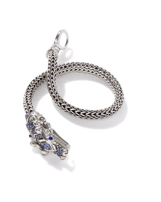 John Hardy Metallic Legends Naga 5mm Station Bracelet In Sterling Silver for men