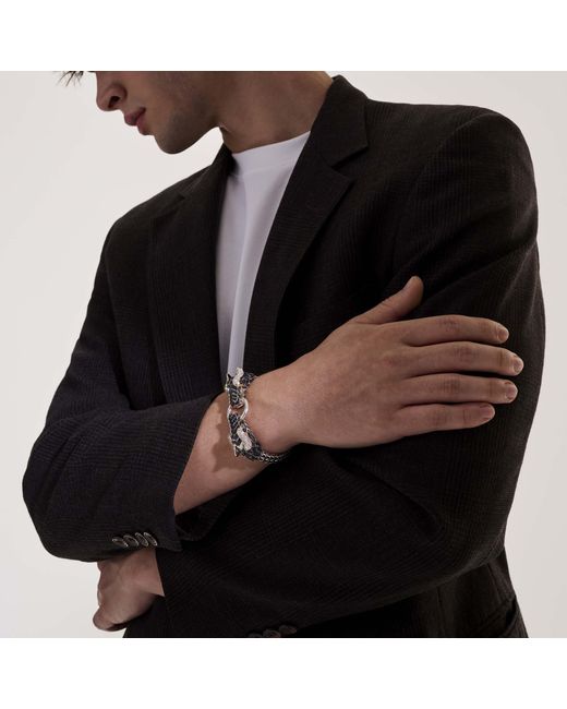 John Hardy Metallic Naga Bracelet, 10.5mm In Sterling Silver/18k Yellow Gold, Medium for men