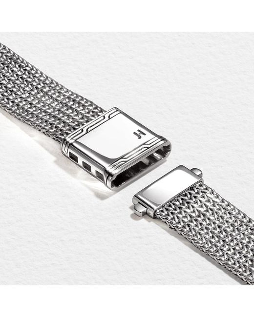 John Hardy Metallic Smart Watch Strap, 18mm In Sterling Silver, Medium