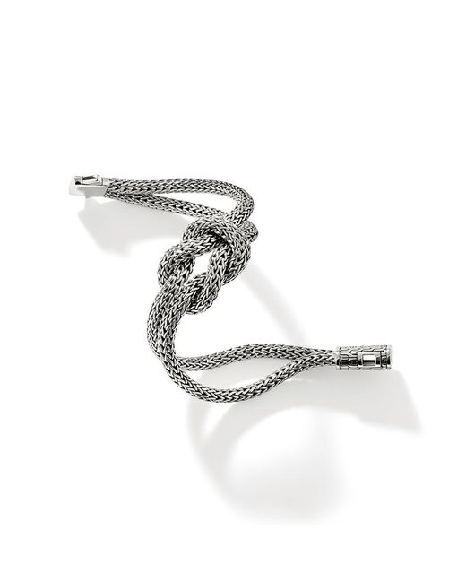 John Hardy Metallic Love Knot 3.5mm-5mm Bracelet In Sterling Silver for men