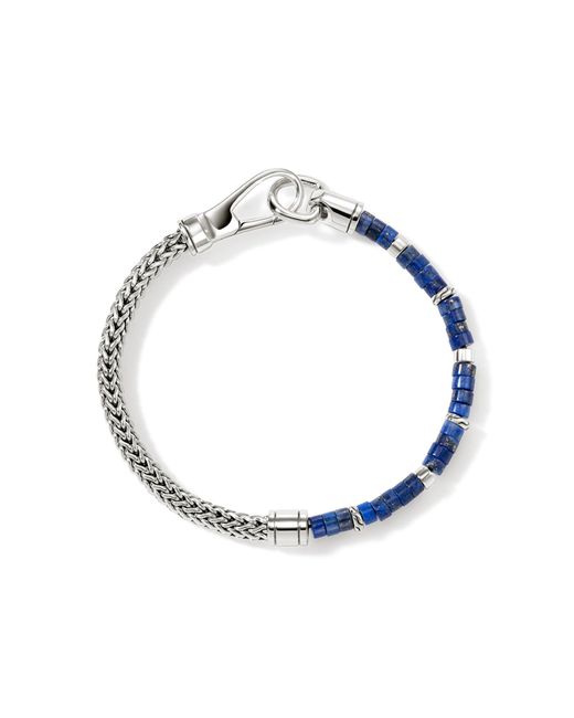 John Hardy Blue Heishi Chain Bracelet In Sterling Silver, Large for men