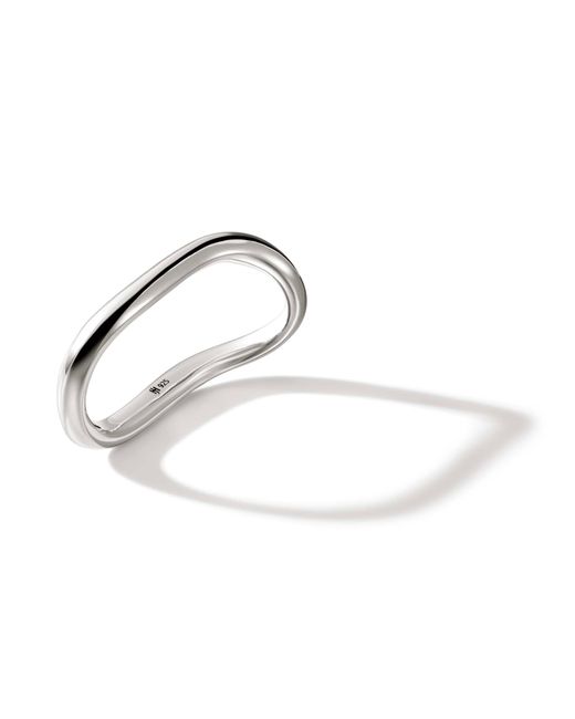 John Hardy Metallic Surf Link Double Finger Ring In Sterling Silver for men