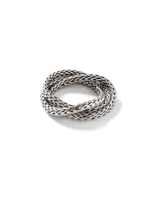 John Hardy Metallic Classic Chain Rolling Ring In Sterling Silver for men