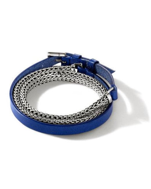 John Hardy Icon Wrap Bracelet In Sterling Silver, Blue, Medium