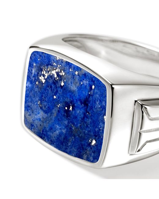 John Hardy Blue Signet Ring In Sterling Silver for men