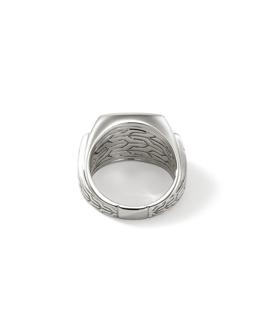 John Hardy Black Signet Ring In Sterling Silver for men