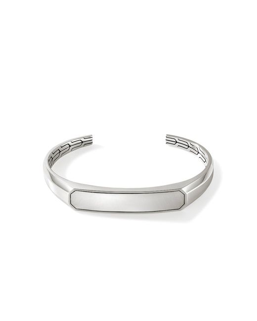 John Hardy Metallic Id Cuff Bracelet In Sterling Silver, Medium for men