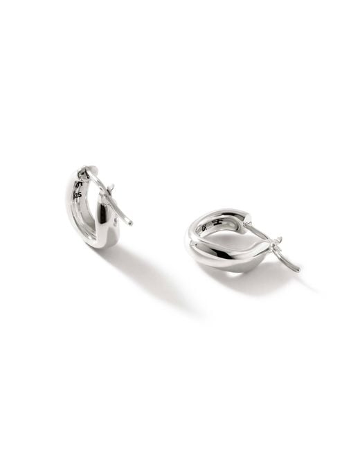 John Hardy White Surf Huggie Earrings, 12Mm
