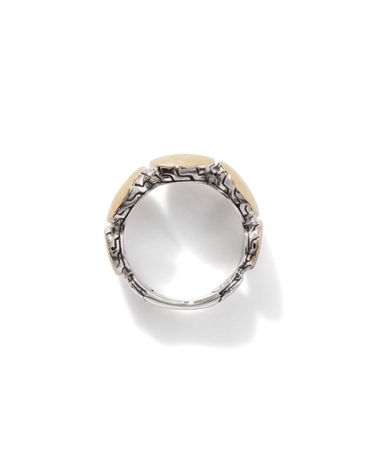 John Hardy White Palu Dot Band Ring In Sterling Silver/18k Gold