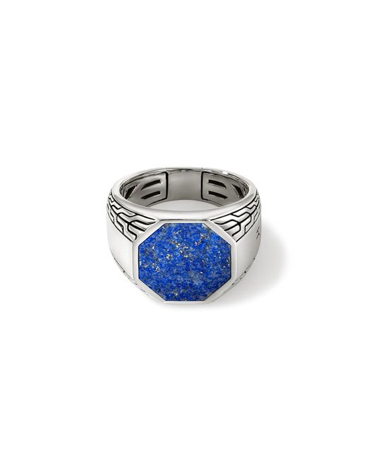 John Hardy Blue Signet Ring In Sterling Silver for men