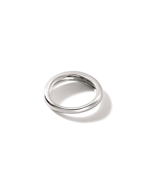 John Hardy Metallic Surf 3.8mm Band Ring In Sterling Silver