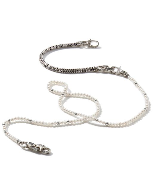 John Hardy Metallic Pearl Chain Convertible Wrap Bracelet In Sterling Silver, Medium for men